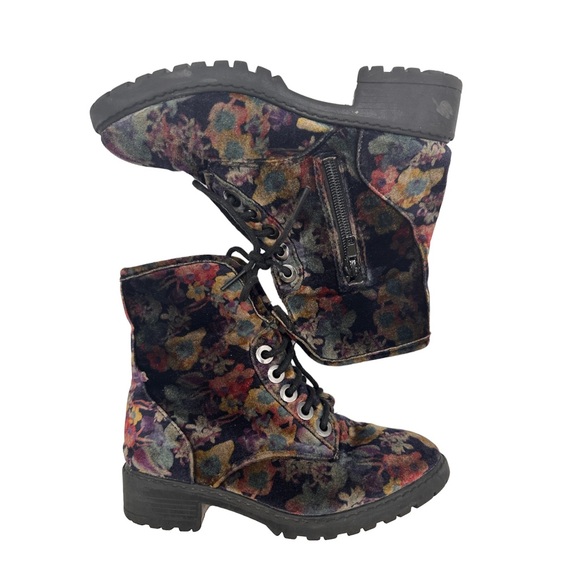 Madden Girl Other - Madden Girl Floral Combat Moto Boots Size 12